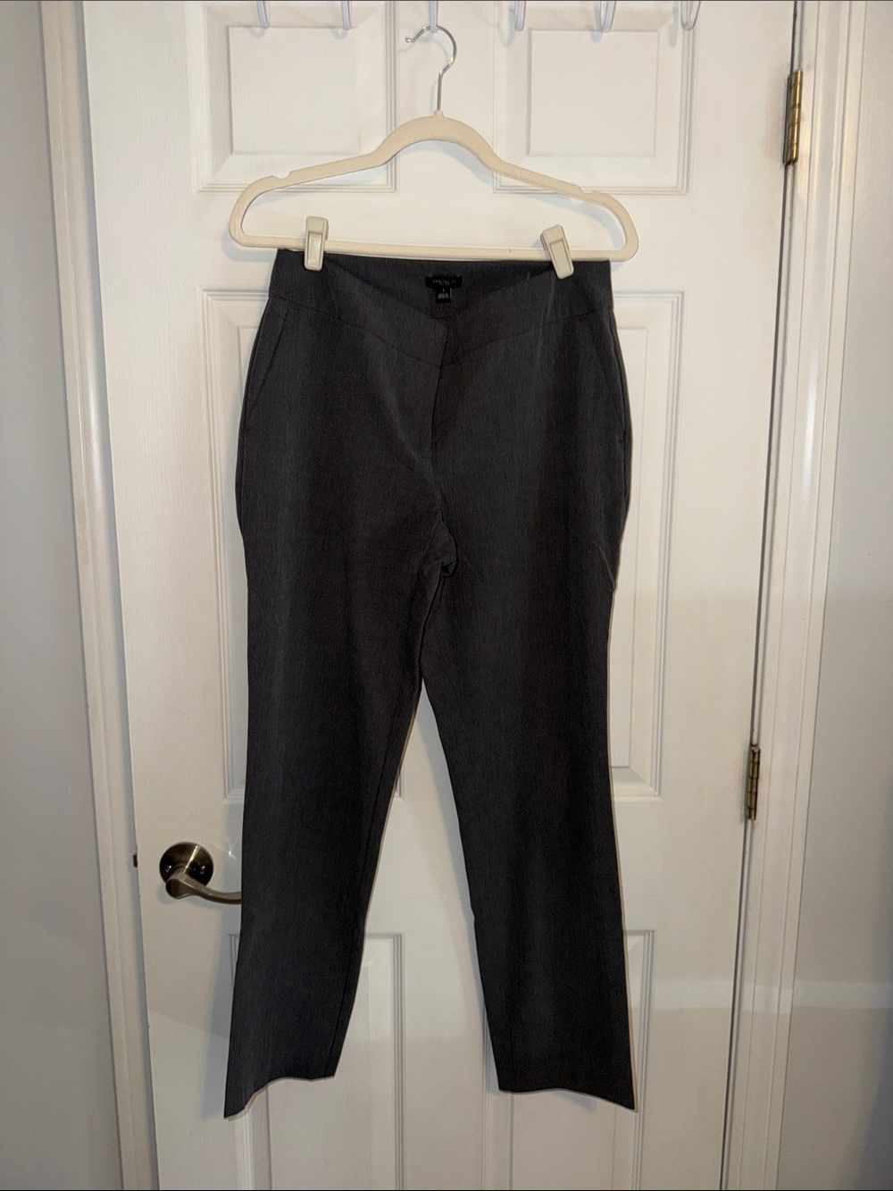 Ann Taylor Factory Dark Gray Straight-Leg Ponte Pants